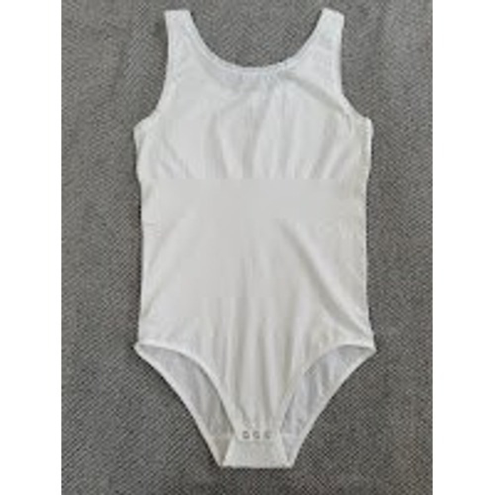 Essentials by Tummy Tank White Full Back Bodysuit Shapewear 2X/3X (NWT)
